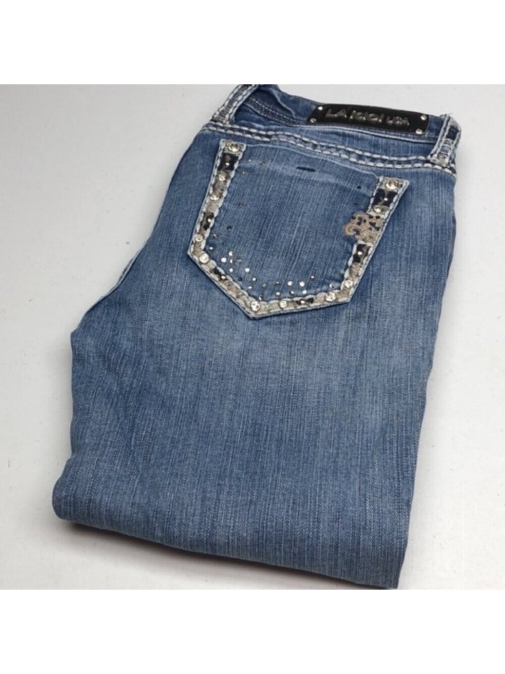 VINTAGE LA IDOL LIGHTWASH SLIM STRAIGHT JEANS 31x30 💎